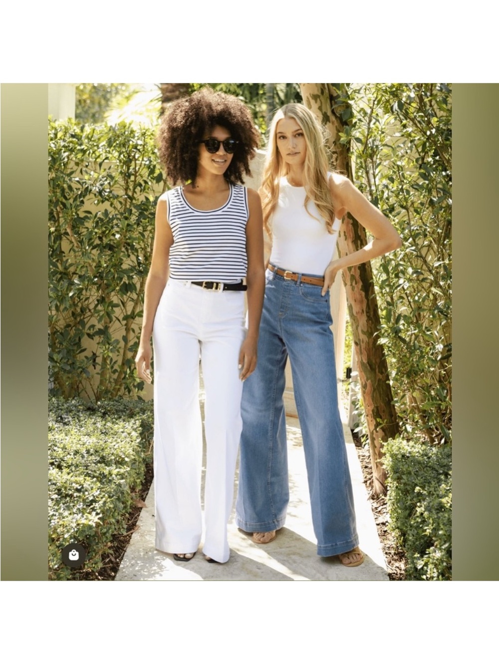 SPANX Medium Vintage Indigo Seamed Front Wide Leg Denim Jeans